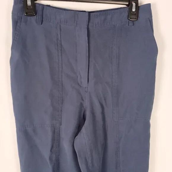 Nine West Women Blue Relaxed Fit Pants Size M Half Elastic Waist Casual - Picture 3 of 8